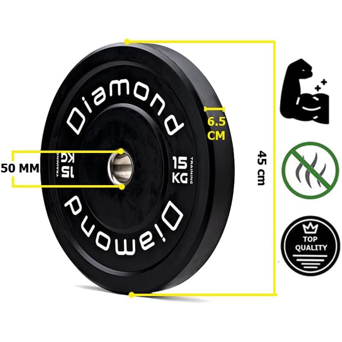 Олімпійський диск G5 HT SPORT 15 кг, Ø50 мм, для штанги та гантелей, професійний, для тренажерного залу та дому