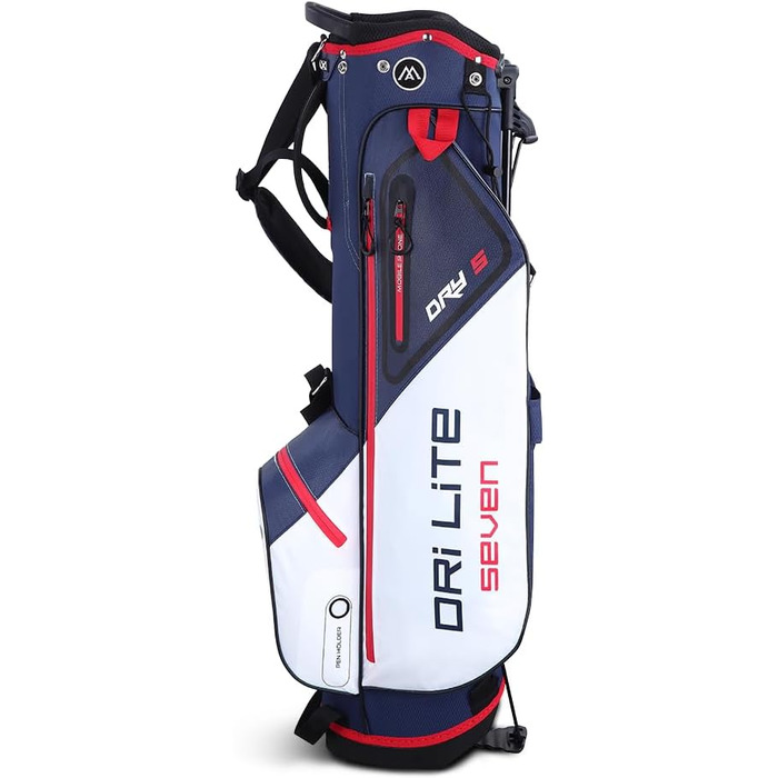 Сумка для гольфу Big Max Dri Lite Seven 2024 - водонепроникна, трикамерна (білий-темно-синій-червоний)