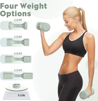 Набір гантелей BОBAZREN 4 в 1, 1.0-2.5 кг, для дому та фітнесу, зелений