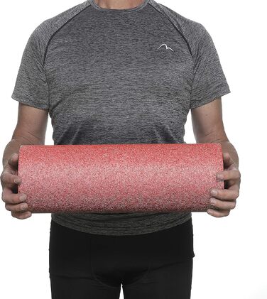 BODYMATE Фасціальний ролик стандартний, середньої жорсткості, 45 см, Ø15 см, з безкоштовною електронною книгою, професійний, червоний