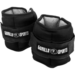 Обтяжувачі на руки та ноги GORILLA SPORTS, неопрено́ві, регульовані, 2 шт, 0,45–2,25 кг, чорні, для тренувань