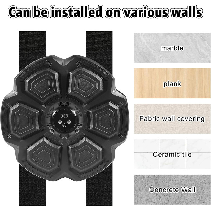 Боксерський тренажер Forhome з LED-підсвіткою та Bluetooth, професійний настінний, з рукавичками, 9 режимів швидкості та лічильник