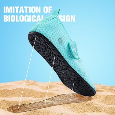 Чоботи для плавання WateLves: чоловічі та жіночі аквашузи, шкарпетки для пляжу та басейну, швидковисихаючі, дихаючі, унісекс (40/41 EU, C Mond Grün)