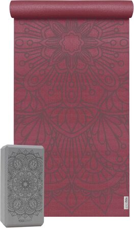 Йога-набір Yogistar Starter Lotus Mandala: килимок та блок, бордовий