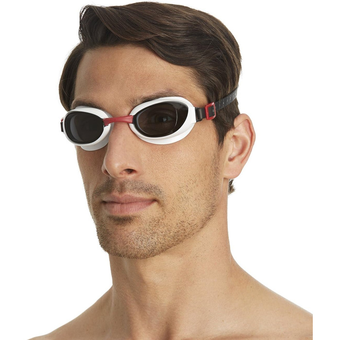 Унісекс окуляри для плавання Speedo Aquapure, антифог, універсальний розмір, червоні/димчасті