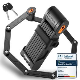 Замок для велосипеда складний, 100см, з ключами, висока безпека, з кріпленням, з легованої сталі, для велосипеда, електровелосипеда, чорний