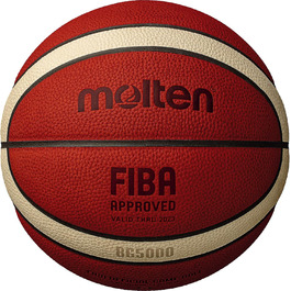 Баскетбольний м'яч Molten BG5000 з натуральної шкіри, офіційний FIBA, розміри 6 та 7