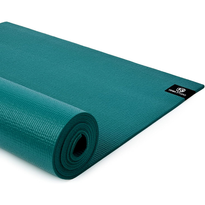 Йога-мат Yoga Studio, нековзкий, міцний, Oeko-Tex, для фітнесу, йоги та пілатесу, 183×61×0,6 см, бірюзовий