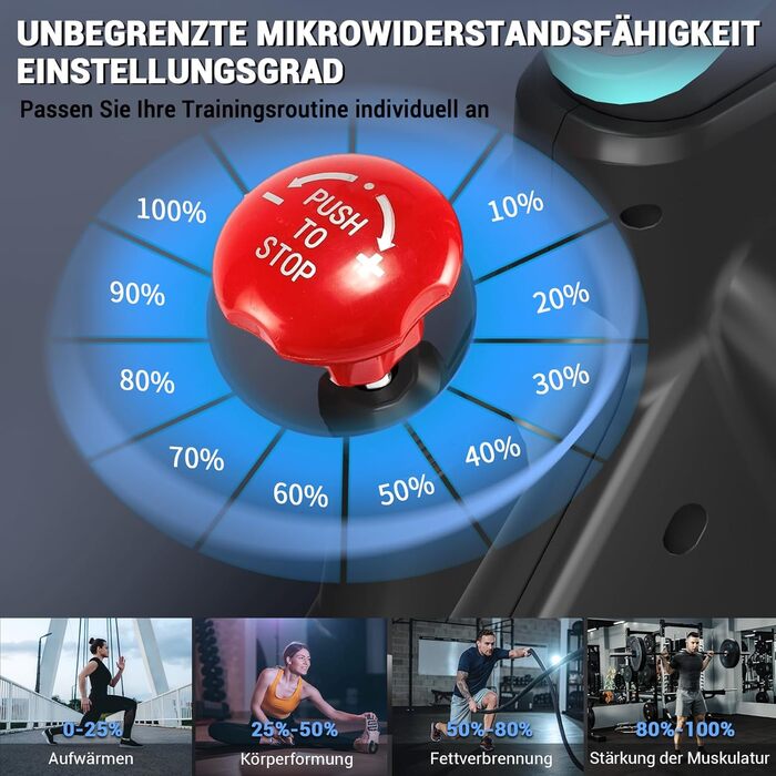 Велотренажер Wenoker з LCD-монітором та мобільним додатком, ergometer з магнітним опором, тихий велотренажер для дому, фітнес-велосипед, до 160 кг