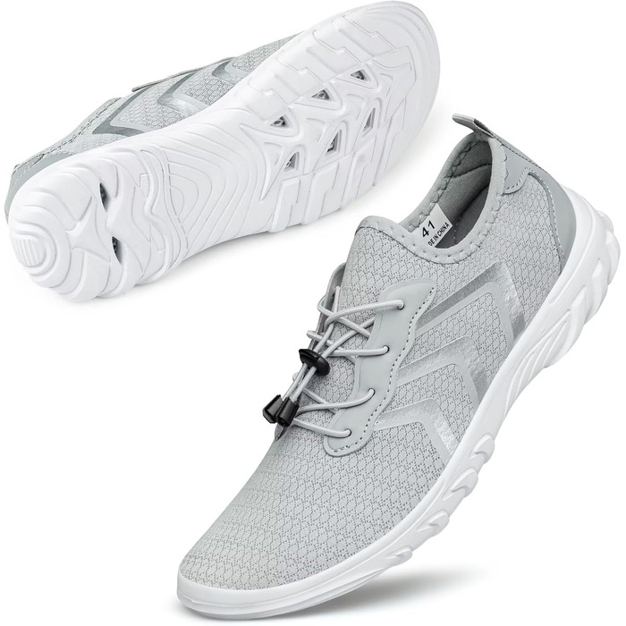 Водні шкарпетки для плавання та відпочинку на пляжі: чоловічі та жіночі, унісекс, швидковисихаючі (41 EU, світло-сірий)