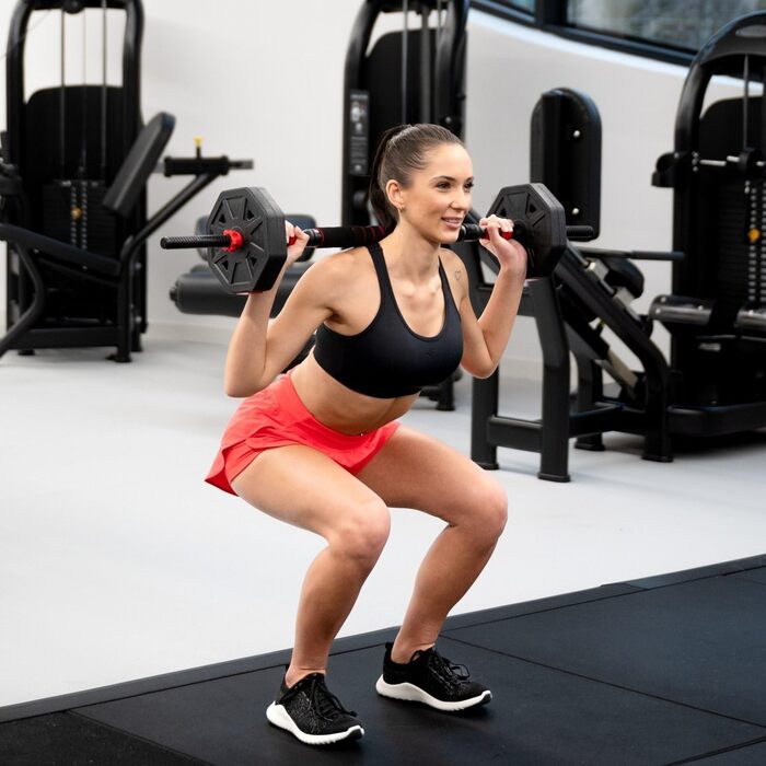 Набір гантелей Gymtek 2в1: короткі та штанга, регульована вага для силових тренувань вдома
