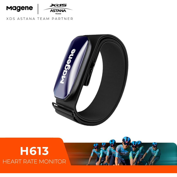Магнітний датчик пульсу Magene H613 Bluetooth/ANT+, водонепроникний IPX7, 17 годин пам'яті, для велоспорту, бігу, йоги (75-100 см)