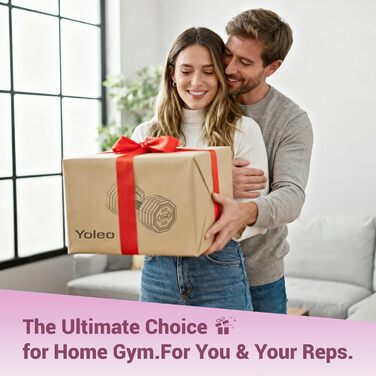 Набір гантелей Yoleo регульований 2/4 шт. для дому, 2 кг, 3 кг, 4 кг, 5 кг, з м'яким TPR-покриттям, для тренувань всього тіла (рожевий)