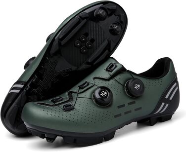 Велосипедні шкарпетки для чоловіків: MTB, шосе, маунтінбайк, з кріпленням для підошви 2 отвори, з пряжкою, 44 EU, зелені