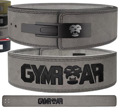 Планка для важкої атлетики GYMROAR® з натуральної шкіри, 10 мм, для чоловіків, сіра