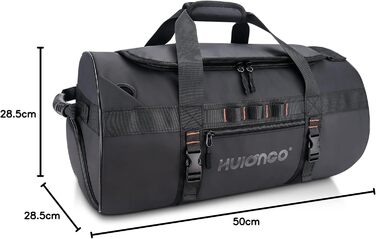 Спортивна сумка Hulongo 30 л для чоловіків та жінок, дорожня сумка для подорожей, тренувань, з відділенням для взуття, 3-в-1 плечовий ремінь, чорна