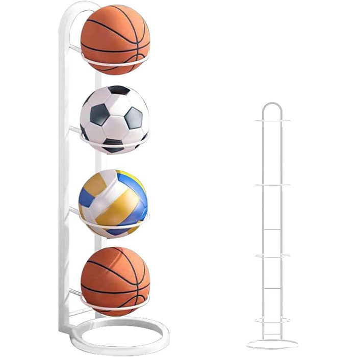 Металевий стелаж для зберігання м'ячів, 4 яруси, для спортивних залів та приміщень