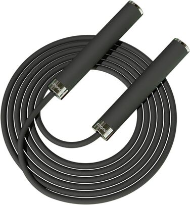 Стрибкове канат MOGOLD з регулюванням – 5 мм PVC-шнур з підшипниками, неслизькі гумові ручки та ручки з металу для початківців, для схуднення та фітнесу вдома, в школі, чорний