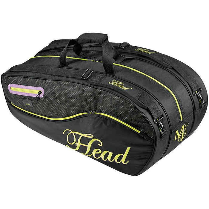 Тенісна сумка HEAD Tour Combi чорна/зелена/рожева, 75×30,5×30,5 см
