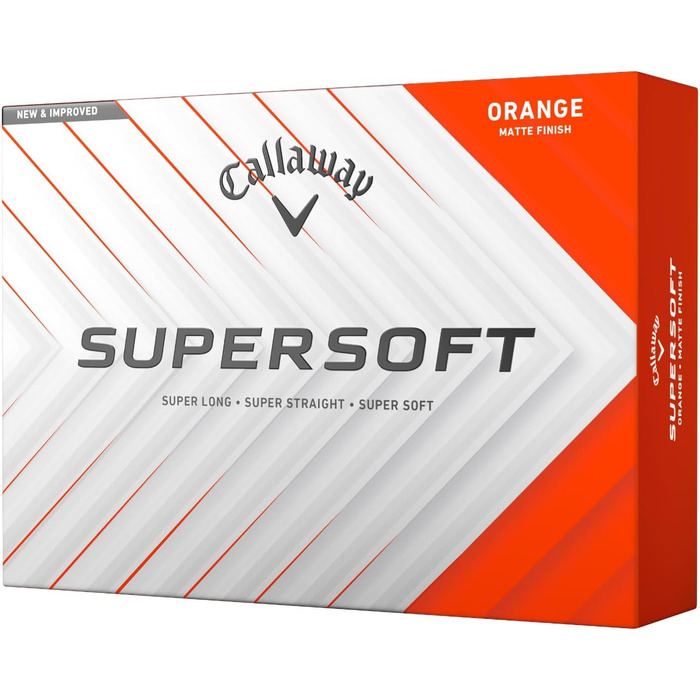 Гольф м'яч Callaway Supersoft 2025, білий (помаранчевий)