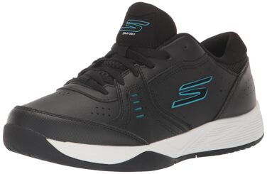 Жіночі кросівки для піклболу Skechers Viper Court Smash для залів та вулиці, Relaxed Fit, чорний/синій, розмір 36 EU