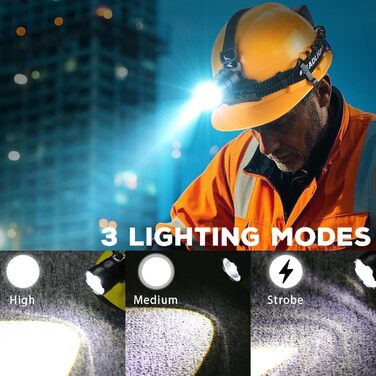 LED налобний ліхтар WholeFire 15000 Lumen XHP70, 3 режими, водонепроникний IP65, USB, для кемпінгу, їзди на коні, бігу, риболовлі, ремонту авто