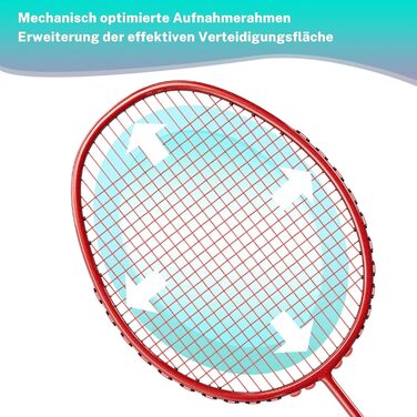 Ракетка для бадмінтону Profi 100% карбон, ультралегка, для тренувань та розваг (червона)