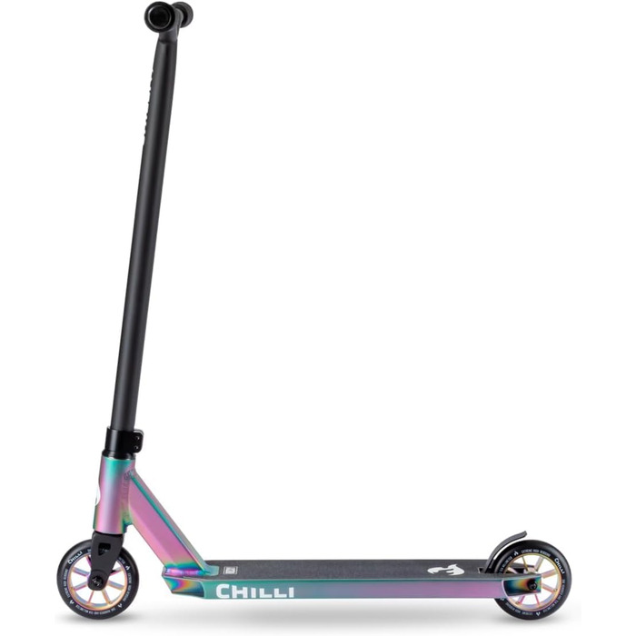 Трюковий самокат Chilli Pro Scooter Rocky, 82 см, 110 мм PU колеса, ABEC 9, матовий неохром, для початківців
