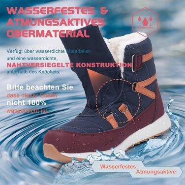 Зимові черевики VisionReast для чоловіків та жінок, теплі, з підкладкою, снігоступи, трекінгові черевики, халяви для хайкінгу, зимові чоботи з неслизькою підошвою, Outdoor з застібкою-липучкою (36 EU, Червоний)