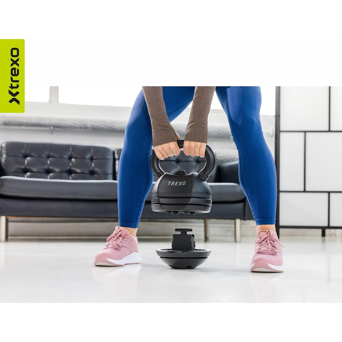 Кетлбел XTREXO регульований, зміна ваги 4/7/9/11/14 кг, чавунний, для CrossFit, професійний