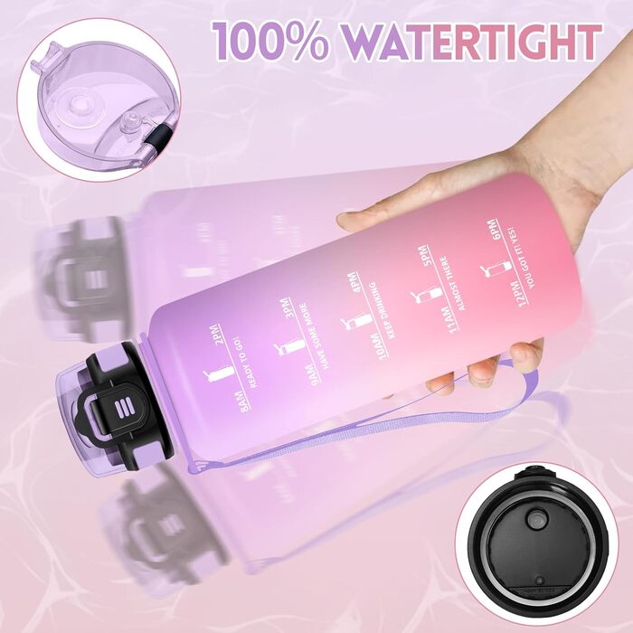 Фляга для води Motswedi з трубочкою, 1500 мл, BPA-free, для спорту, без витоку, підходить для газованої води, жовтогаряча, 1500 мл