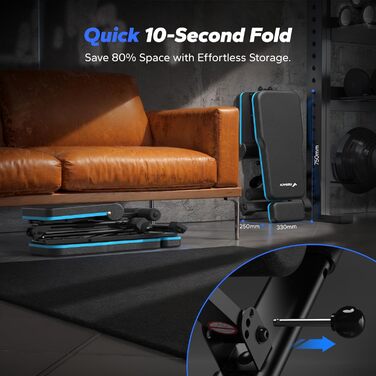 Регульована лава для тренажерів MERACH, 450 кг, швидке складання, підтримка голови, для дому, тренажерний зал, лава для жиму