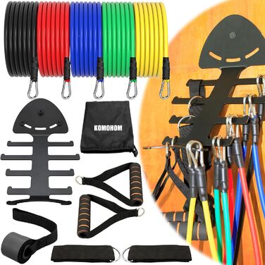 Набір еластичних стрічок для тренувань з полицею для зберігання фітнес-обладнання