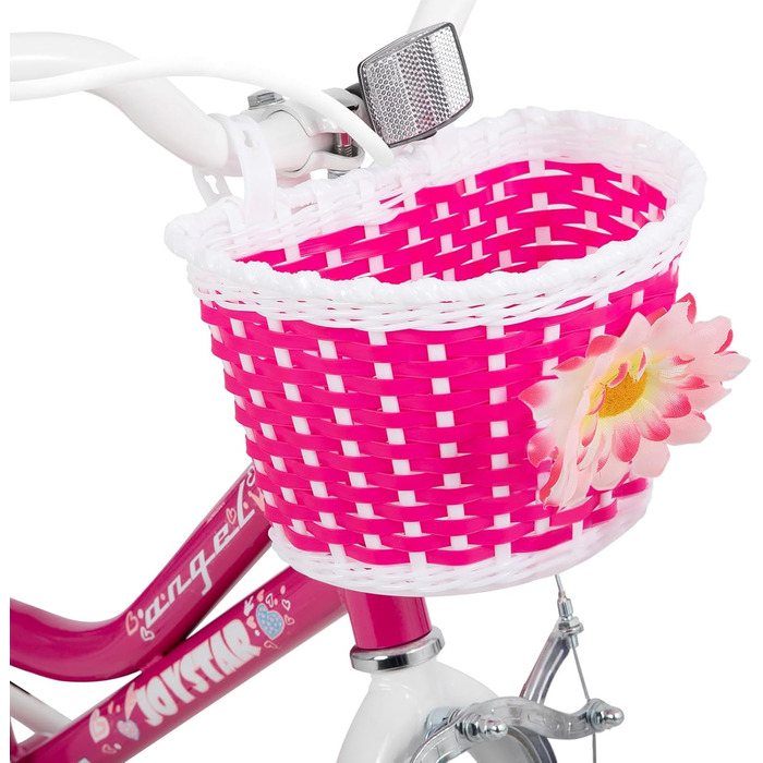 JOYSTAR Fairy: рожеве дитяче велосипед 14 дюймів для дівчаток 3-5 років з корзиною та стабілізатором