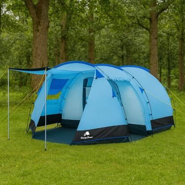 Намет CampFeuer Super+ для 4 особи: великий тунельний намет з 2 входами та тамбуром, водовідштовхувальний (3000 мм), сімейний, для кемпінгу