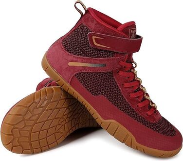 Жіночі борцівські черевики для боксу з плоскою підошвою (36 EU, широкі, червоні, однотонні)