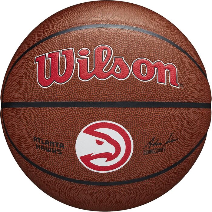 Баскетбольний м'яч Wilson TEAM ALLIANCE Atlanta Hawks, розмір 7, для залу та вулиці, синтетична шкіра