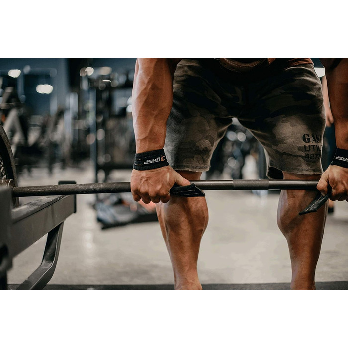 Підтримка для зап'ястя GASP Power - ремінці для підняття важкої атлетики, шкіряні, чорні, 115 см (23 дюйми)