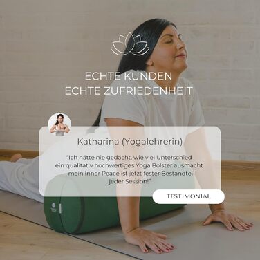 Йога-болстер Inner Peace: довге подування для йоги з органічної дінкової вати | Зроблено в Німеччині
