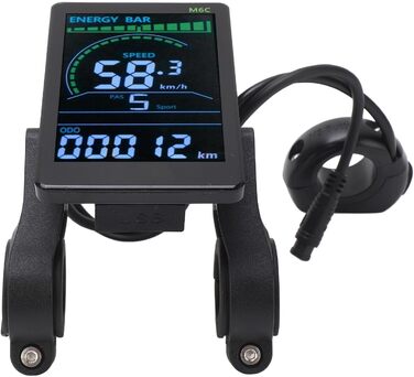 Велокомп'ютер BuyWeek M6C для електровелосипеда, LCD-дисплей, 24V/36V/48V/60V, 6-контактний водонепроникний кабель, підключення фари