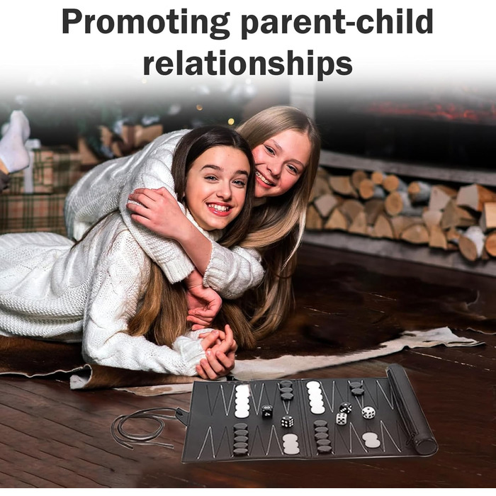 Набір для гри в шашки (бекґеммон) дерев'яний, 15 дюймів, для дорослих та дітей, портативний, коричневий, темно-сірий