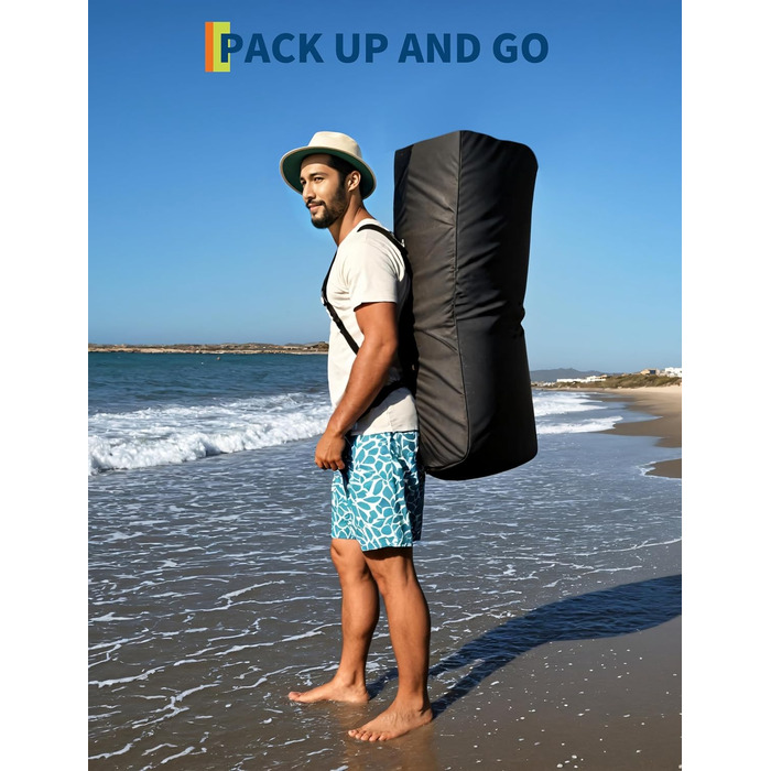 Надувний станд ап падлборд (SUP) 10.6ft з аксесуарами, антиковзаюче EVA покриття, легка сумка, насос, для дорослих та підлітків (Pfauenblau)