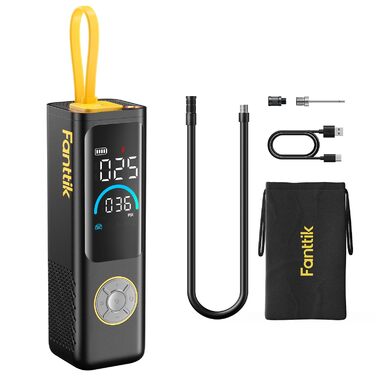 Електрична повітряна помпа Fanttik X9 APEX: 10.3 Bar/150 PSI, акумулятор, ліхтар, Powerbank. Підходить для авто, мотоцикла, велосипеда, м'ячів та SUV.