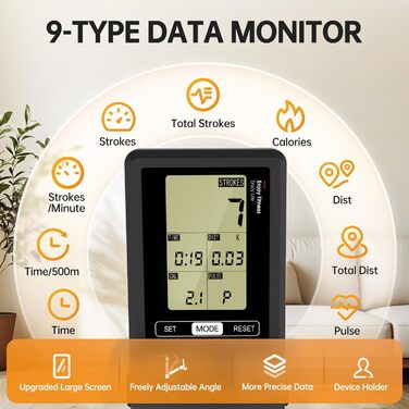 Гребний тренажер PASYOU PW36 для дому з APP і LCD, тиха робота, до 158 кг