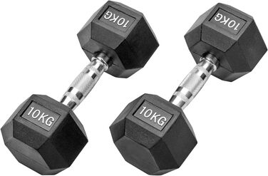 Гантелі Studio Hexagon 20 кг (2x10 кг), гумові, чорні
