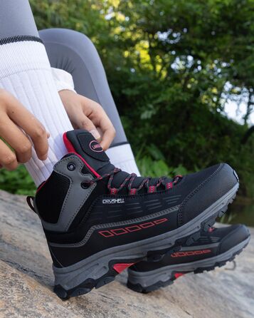 Туфлі для хайкінгу/трекінгу чоловічі та жіночі, водонепроникні, легкі, 37-46 EU, чорно-червоні, середньої висоти