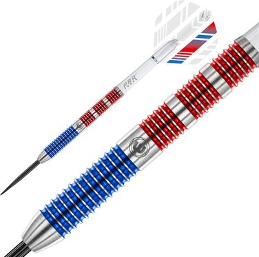 Дротики для дартсу WINMAU Wildcats 90% вольфраму 24 г з оперенням і стрижнями, призматична технологія, зважені для змагань