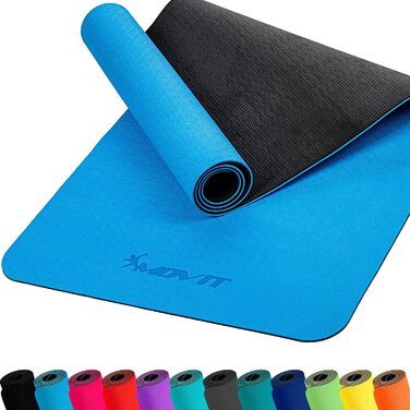 Килимок для гімнастики та йоги MOVIT, 190x100 см / 190x60 см, 0.6 см, антиковзкий, гіпоалергенний, 12 кольорів