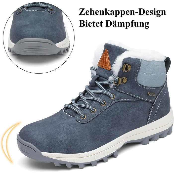 Зимові чоботи для чоловіків та жінок. Теплі зимові чоботи Outdoor, снігоступи, утеплені (44 EU, Синій)