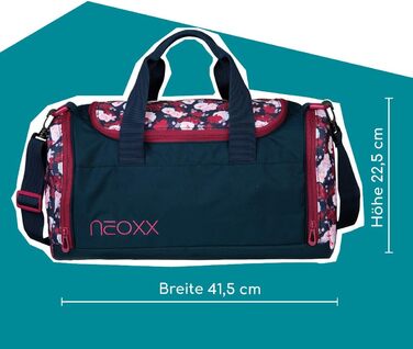 Дитяча спортивна сумка Neoxx Champ My Heart Blooms, синьо-червона, для одягу та взуття, шкільна тренувальна сумка